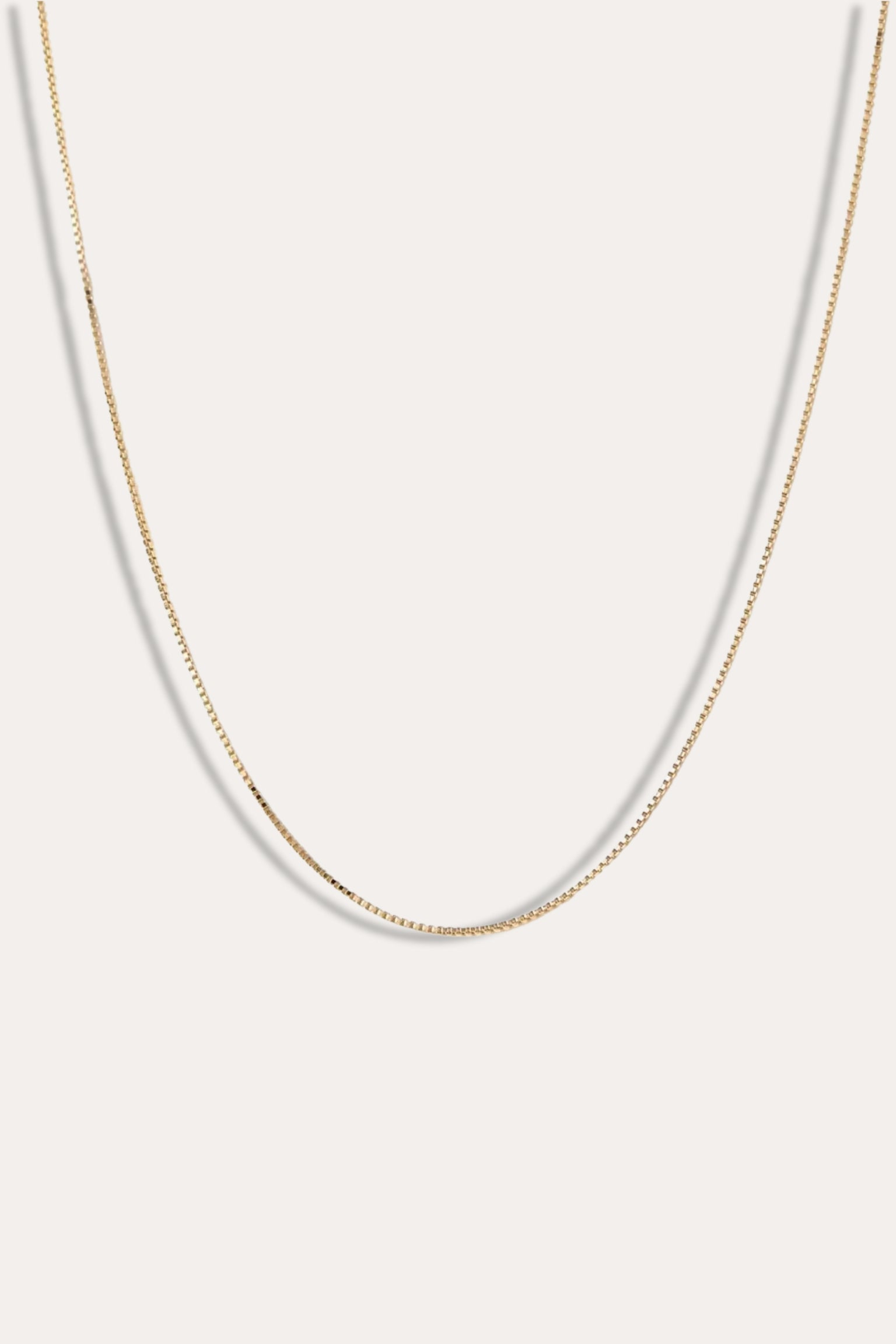 1mm Box Chain Necklace - 14K Yellow Gold