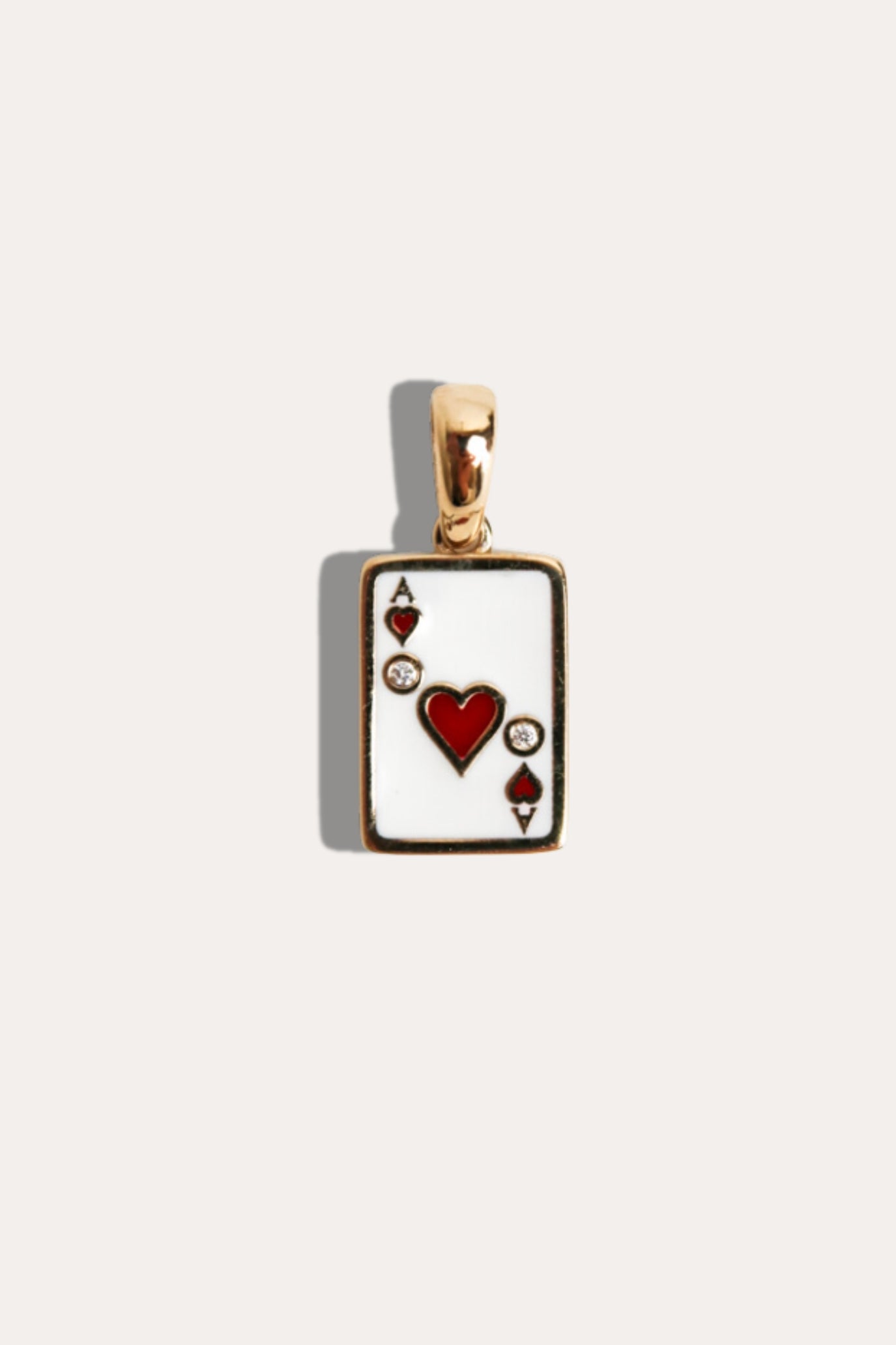 Ace Of Hearts Charm - 14K Yellow Gold
