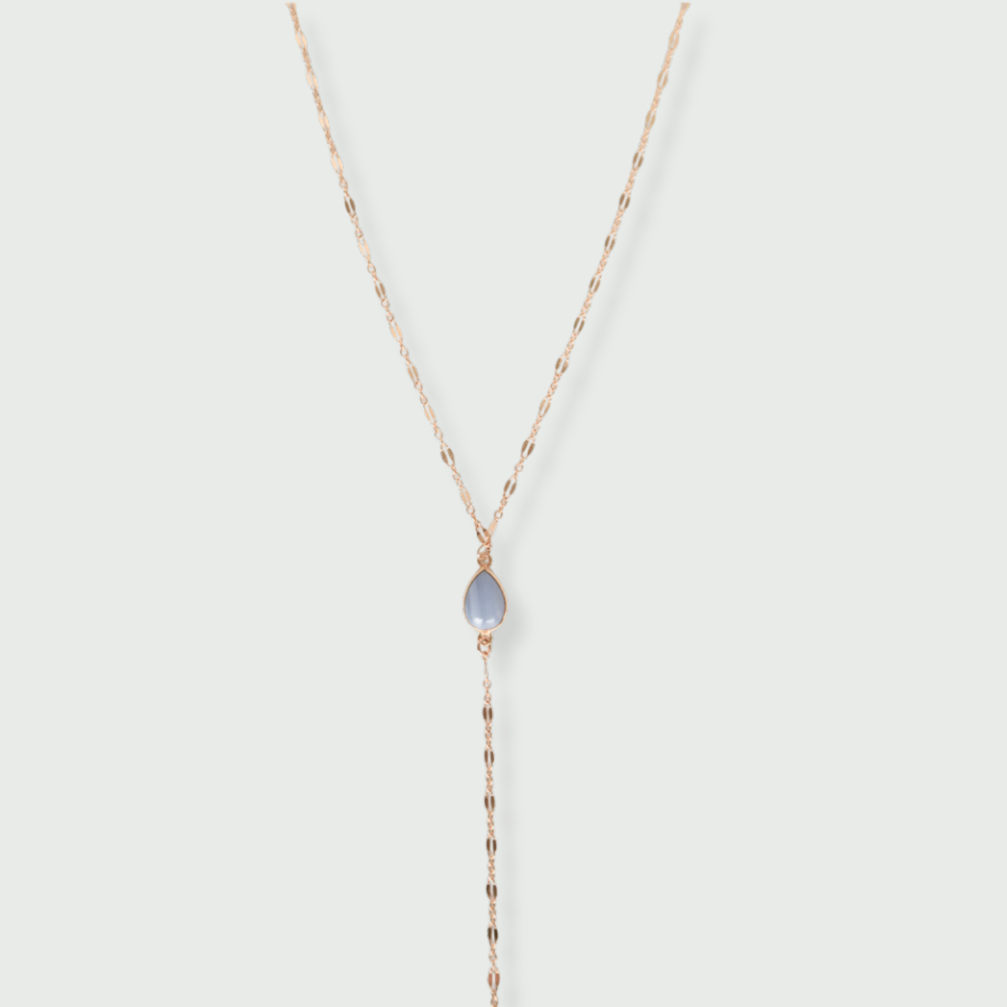 Blue Lace Agate Lariat Necklace