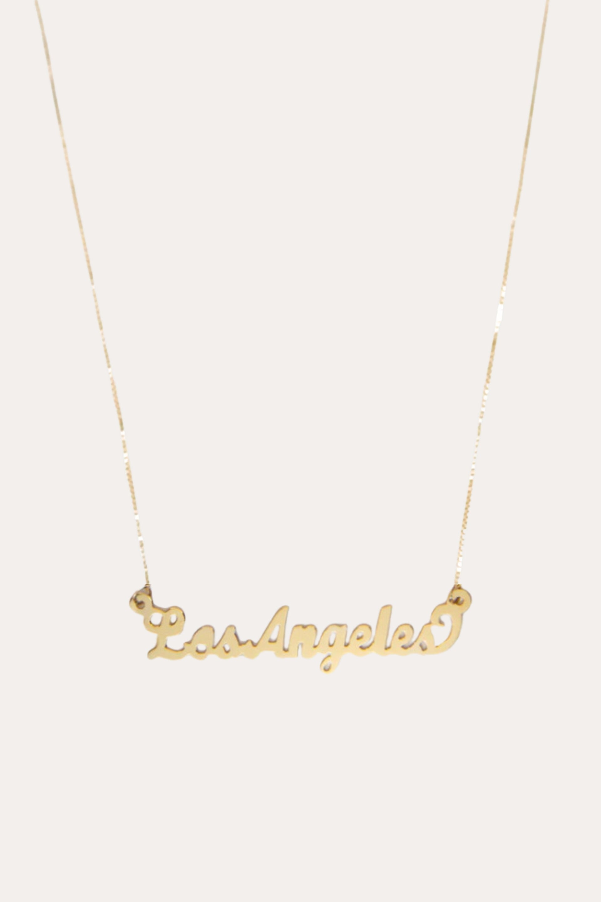 Customized Name Plate Necklace - 14k Yellow Gold