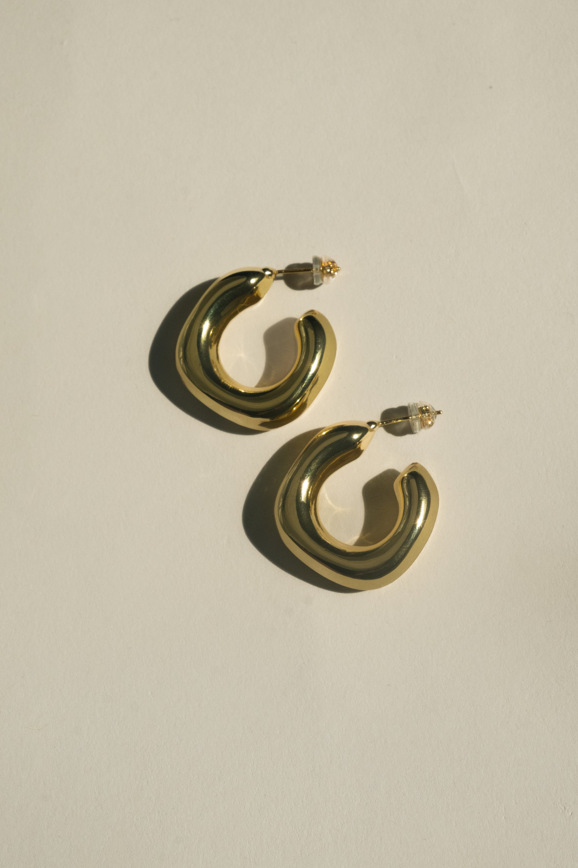 Gold Molten Hoop Earrings