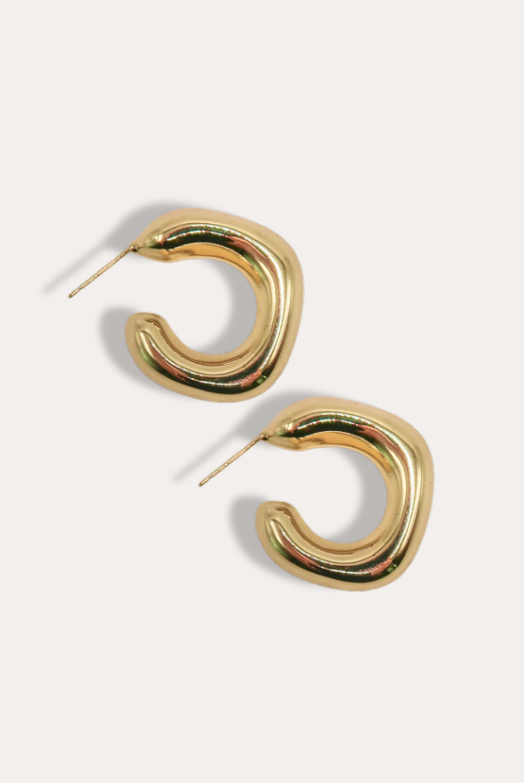 Gold Molten Hoop Earrings