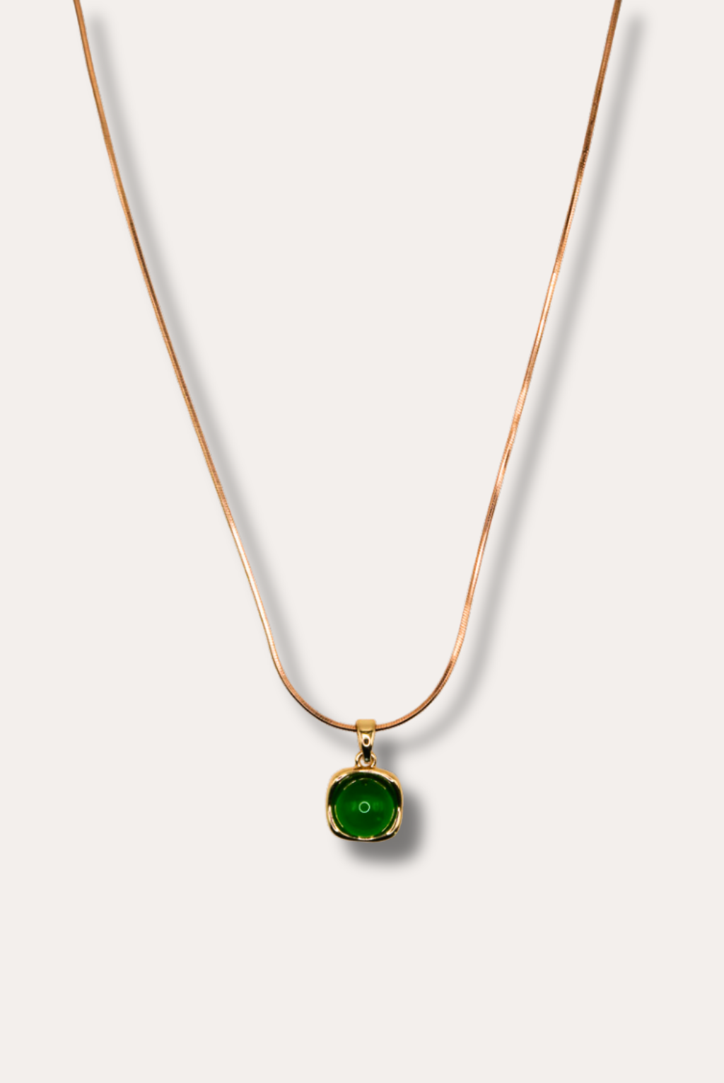 Green Aventurine Molten Pendant Necklace