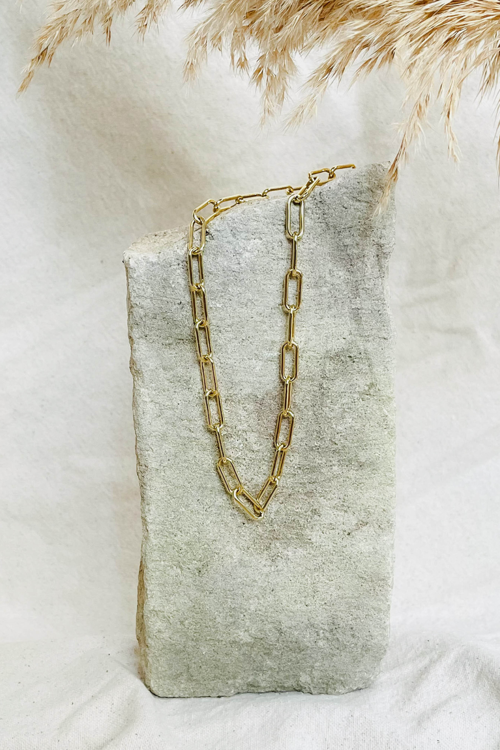 gold medium paper clip necklace gold-filled