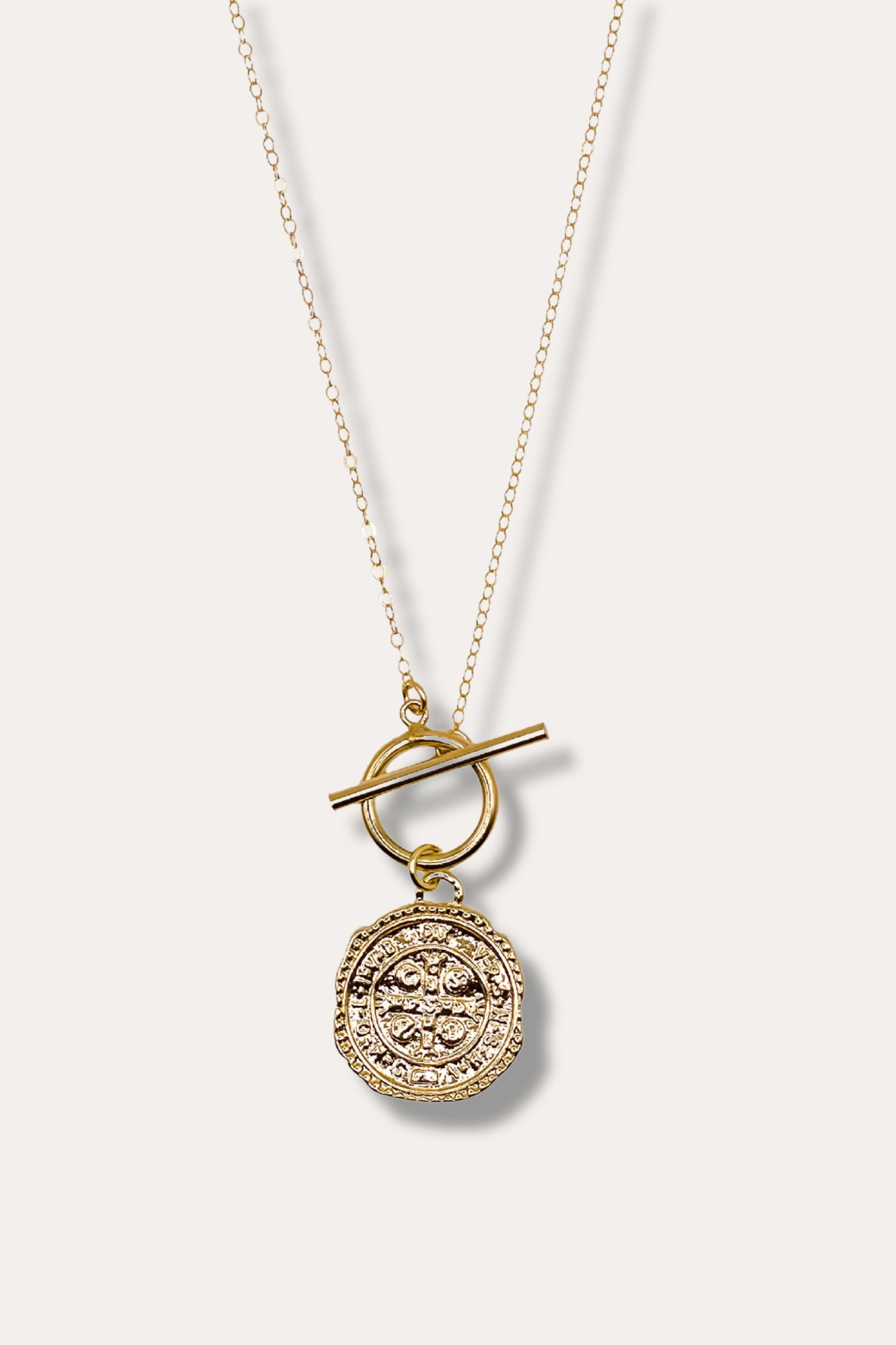 Medallion Coin Toggle Necklace