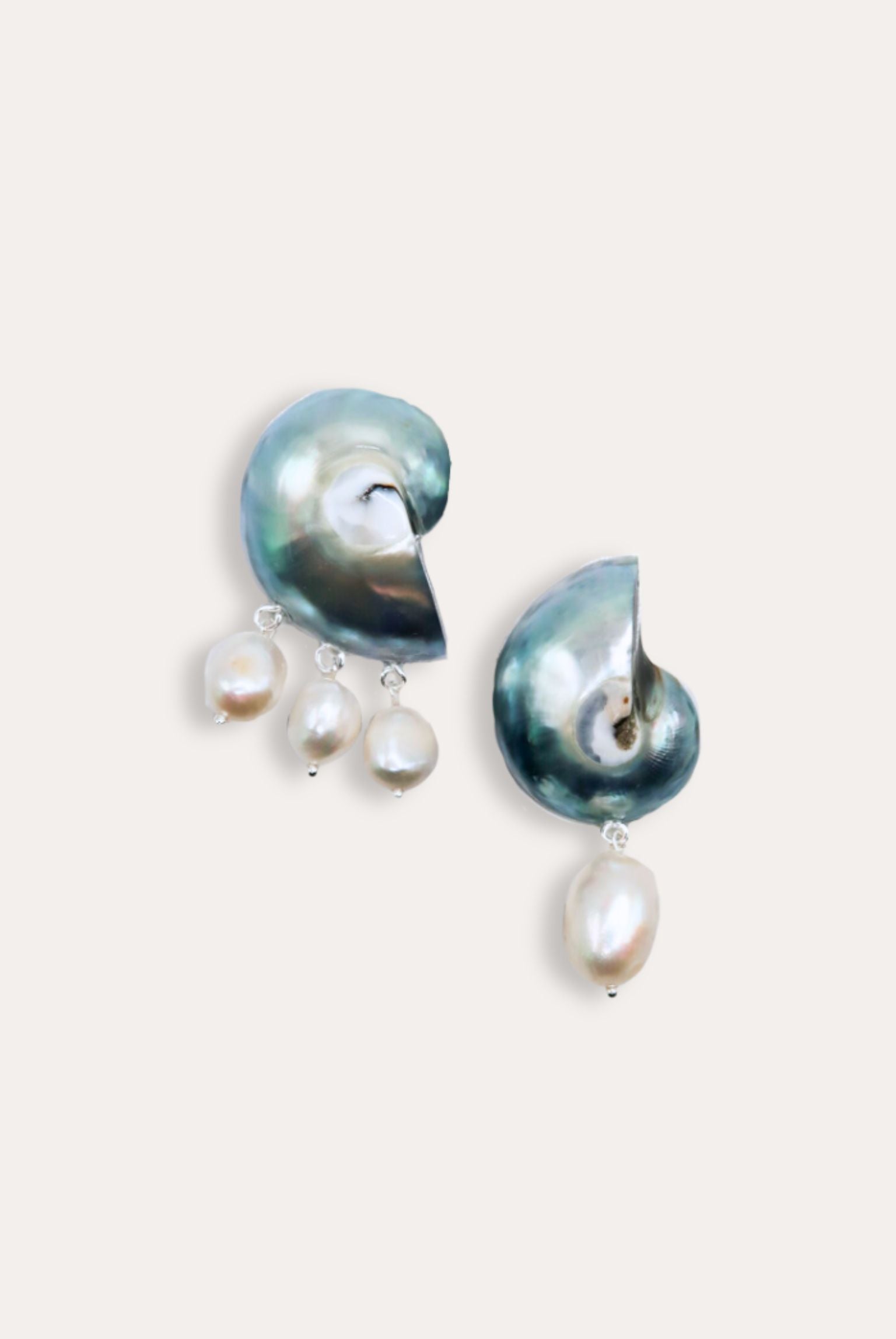 Nautilus Pearl Drop Earrings