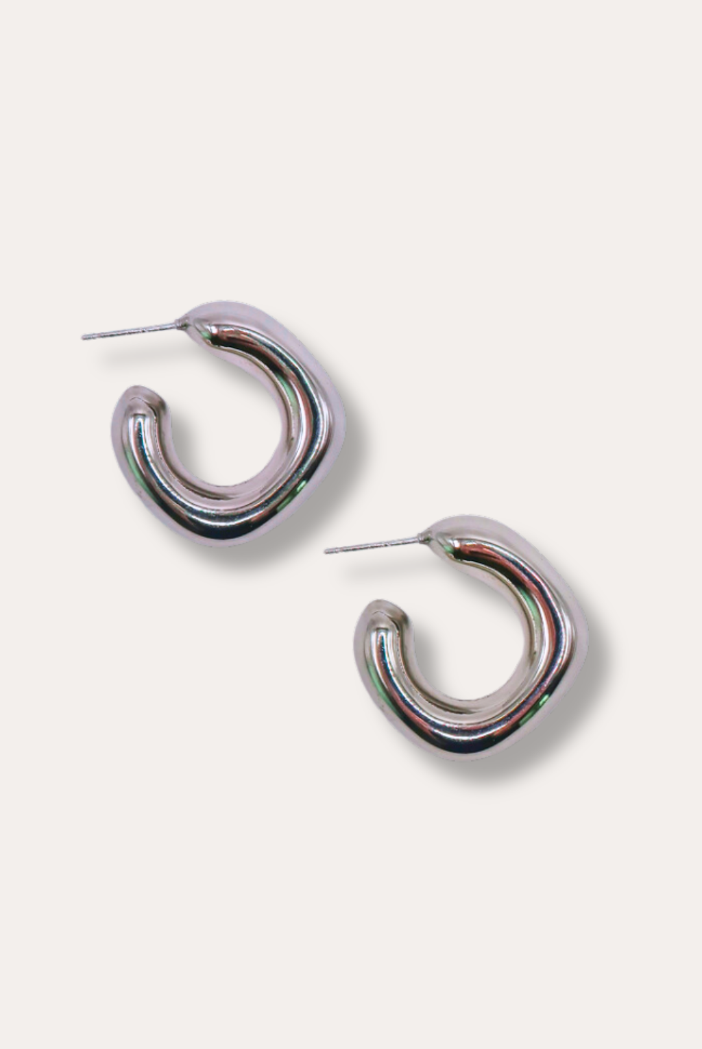 Silver Molten Hoop Earrings