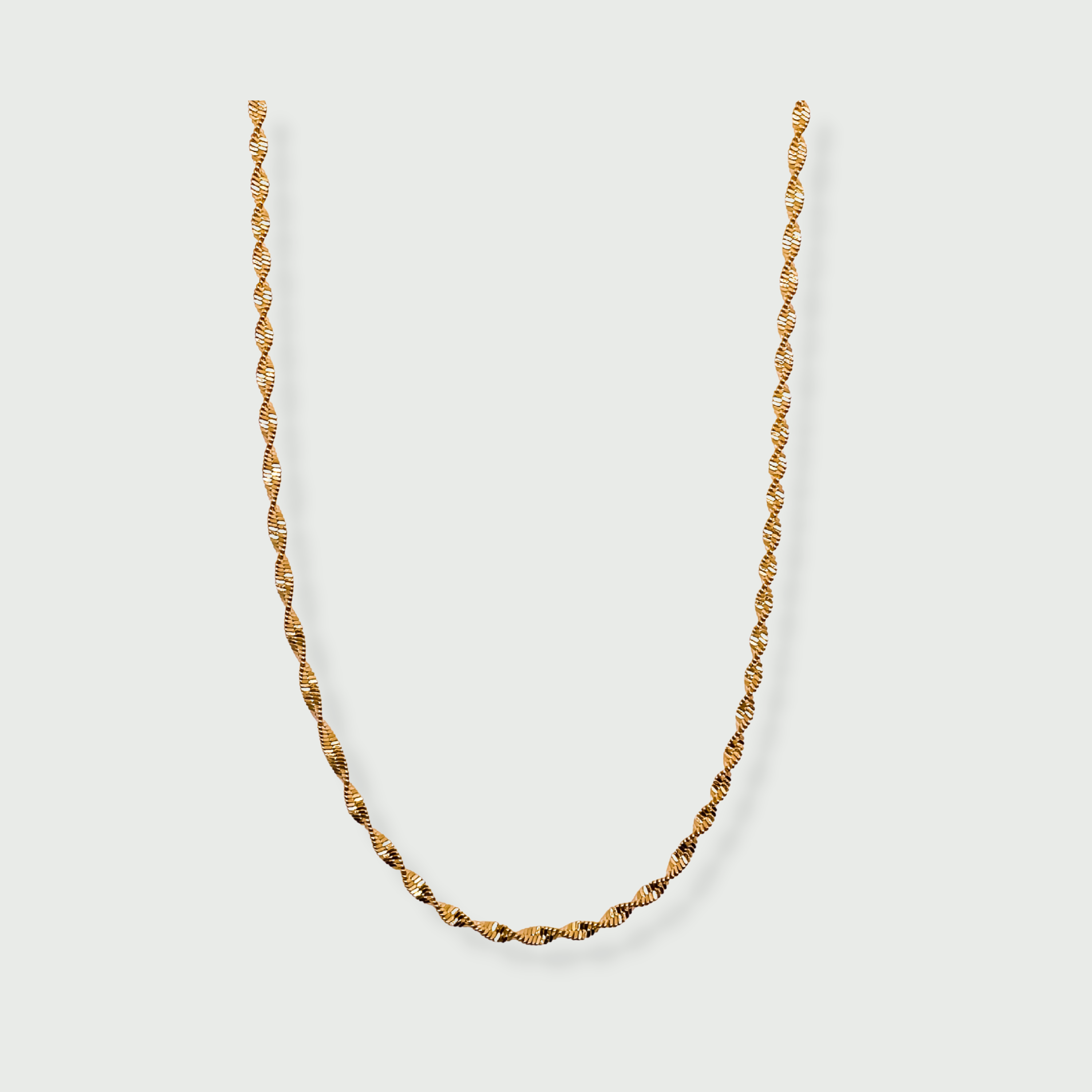 Twisted Herringbone Snake Chain Necklace